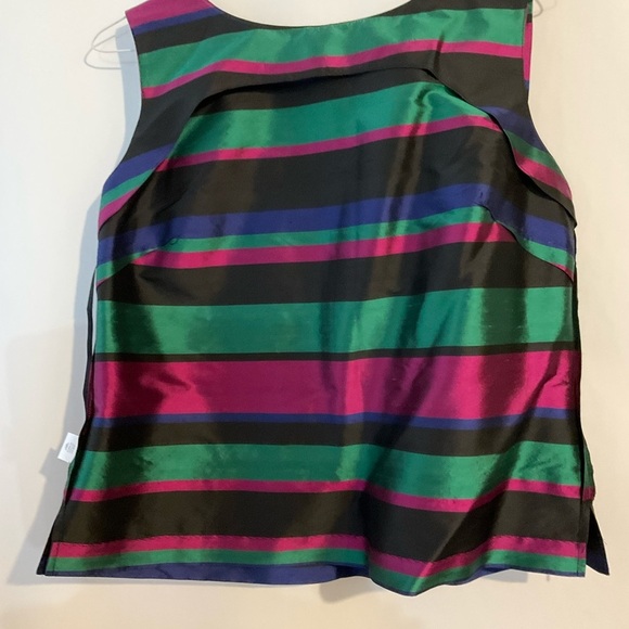 Talbot Striped Sleeveless Top - Multicolor 16P Sleeveless Suit Blouse Fitted - Picture 9 of 10